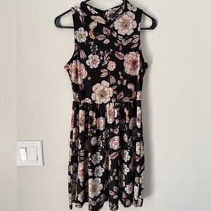 Alya Black and Pink Floral Dress